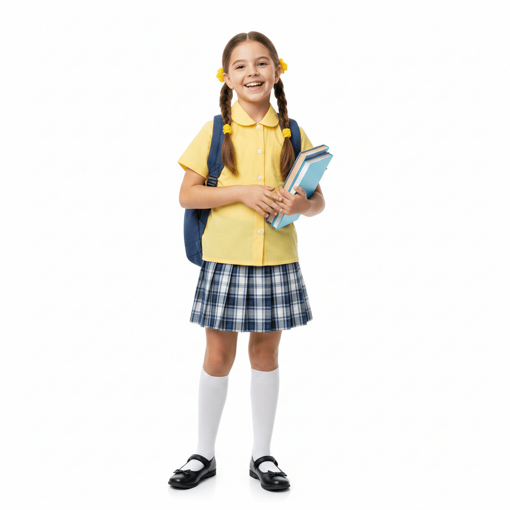 Yellow Half Sleeve School Uniform Shirt